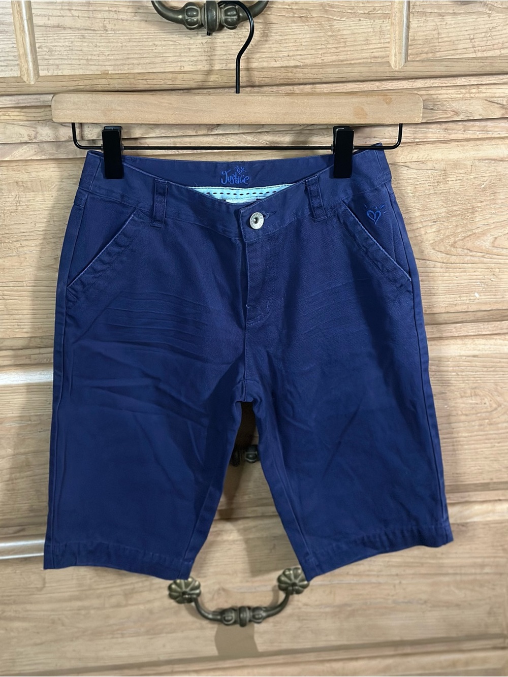 Justice | Long Blue Jean Chino Shorts | Size 12 Slim #Jorts